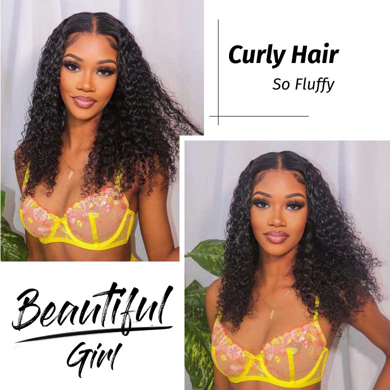 Klaiyi Hair 3 Bundles 100% Virgin Human Hair Curly Wave Hair Weft Deals Jerry Curly Flash Sale