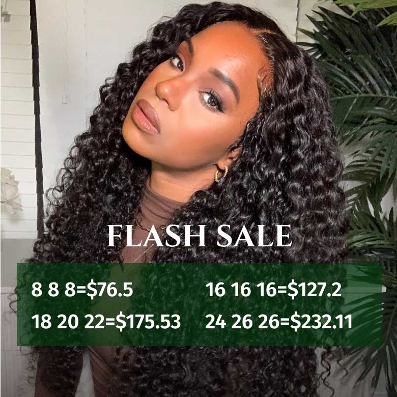 Klaiyi Hair 3 Bundles 100% Virgin Human Hair Curly Wave Hair Weft Deals Jerry Curly Flash Sale