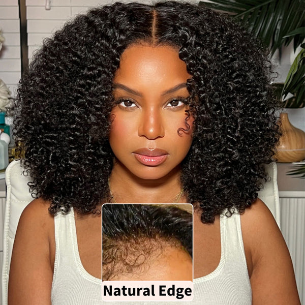 Klaiyi 4C Kinky Edge Wig Realistic Super Natural 4C Kinky Curly 7x5 Bye Bye Knots Wig Flash Sale