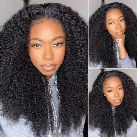 Klaiyi 4C Kinky Edge Wig Realistic Super Natural 4C Kinky Curly 7x5 Bye Bye Knots Wig Flash Sale