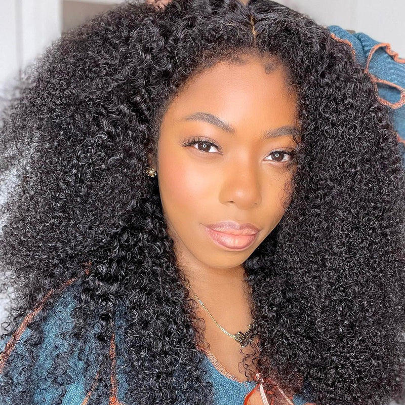 Klaiyi 4C Kinky Edge Wig Realistic Super Natural 4C Kinky Curly 7x5 Bye Bye Knots Wig Flash Sale