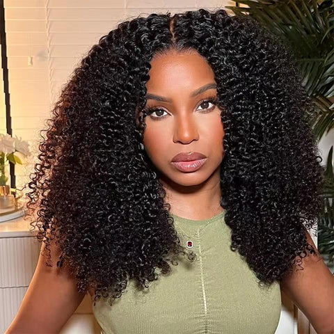 Klaiyi 4C Kinky Edge Wig Realistic Super Natural 4C Kinky Curly 7x5 Bye Bye Knots Wig Flash Sale