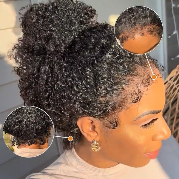 Buy 1 Get 1 Free,Code:BOGO | Klaiyi Kinky Curly 7x5 Bye Bye Knots Wig 4.0