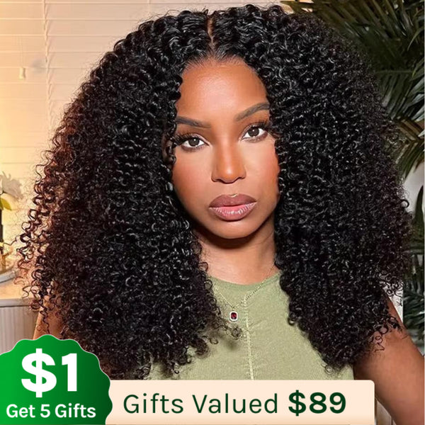 Klaiyi 4C Kinky Edge Wig Realistic Super Natural 4C Kinky Curly 7x5 Bye Bye Knots Wig Flash Sale