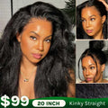 Up to 80% Off Flash Sale Yaki Straight 4C Kinky Edge Kinky Straight Lace Front Wig