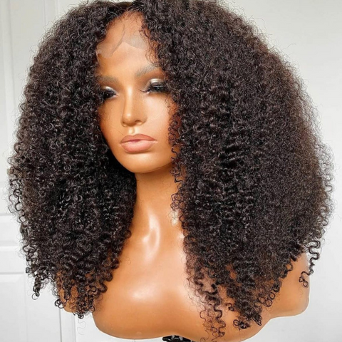 Klaiyi 4C Kinky Edge Wig Realistic Super Natural 4C Kinky Curly 7x5 Bye Bye Knots Wig Flash Sale