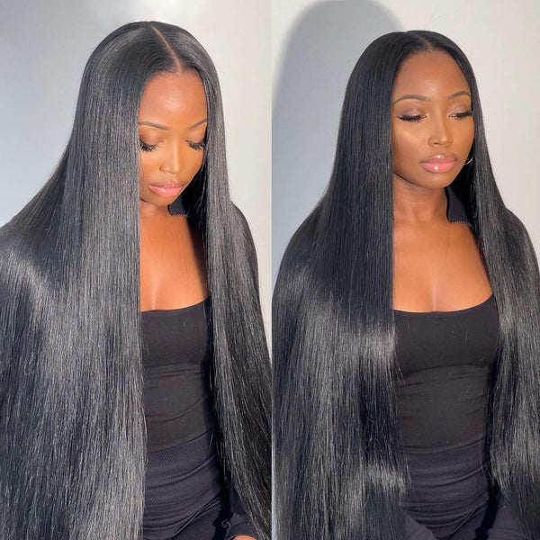 Klaiyi Straight Hair 7x5 Bye Bye Knots 13x4 Pre-Everything Put On and Go Glueless Wig  Flash Sale Affordable Lace Part Wig