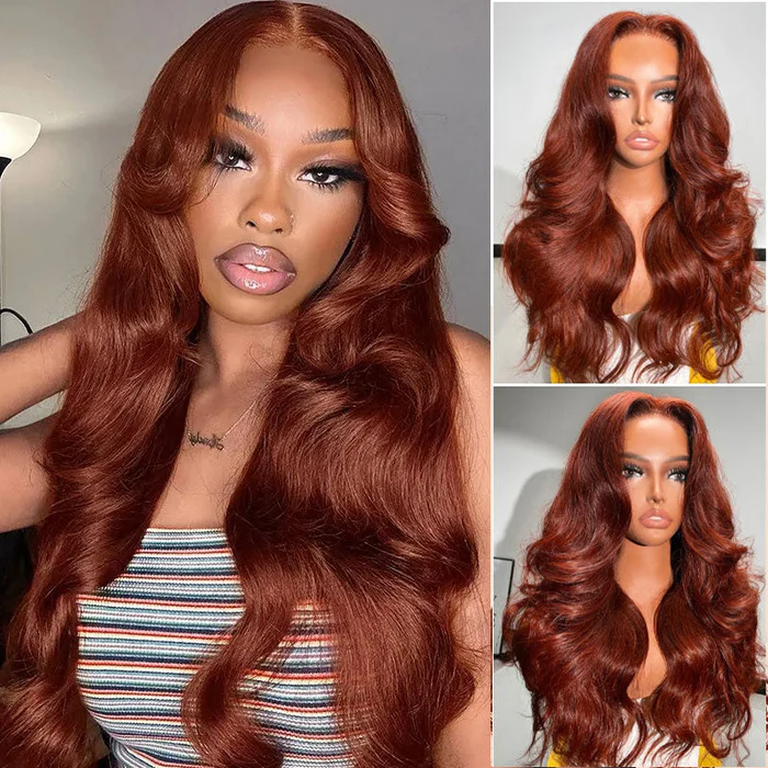 $169 Get 2 Wigs |  13x4 Lace Front Wigs Reddish Brown  Body Wave Glueless Lace Wigs + 4x4x0.75 Lace Part Wig Straight Hair Natural Color Wig Flash Sale