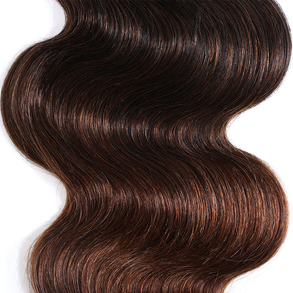 Klaiyi Black to Chestnut Brown Ombre Body Wave Human Hair Bundles Flash Sale