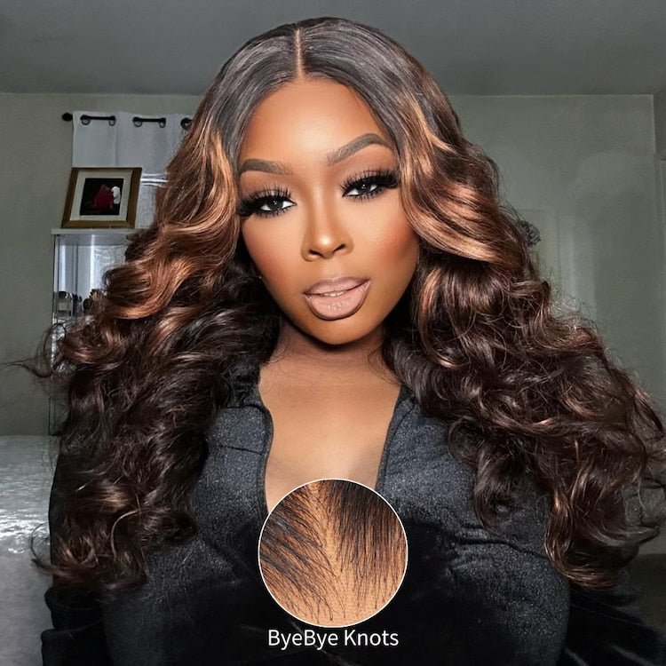 Klaiyi Black to Chestnut Brown Ombre Body Wave Human Hair Bundles Flash Sale