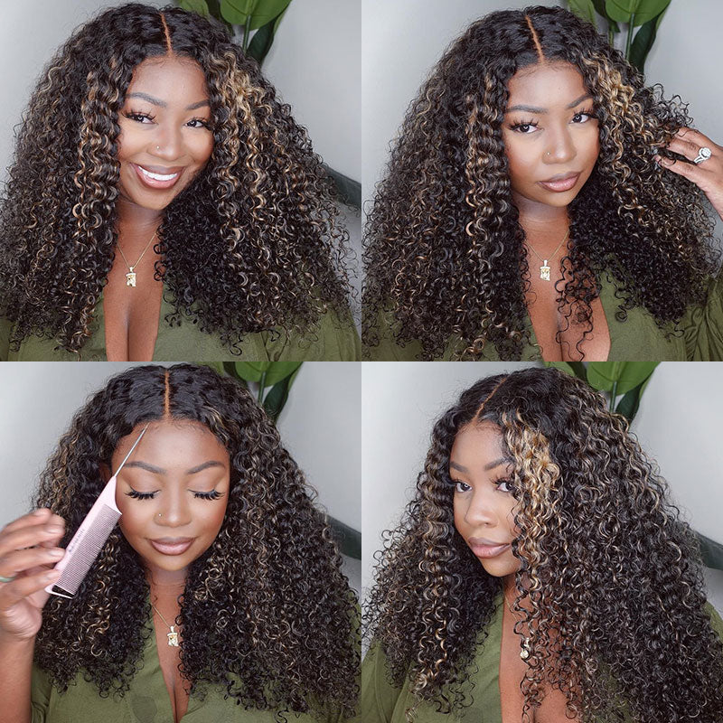 Crochet Braid U-Part Wig With Knotless Leave-Out (Outre Jerry Curl Hair) 