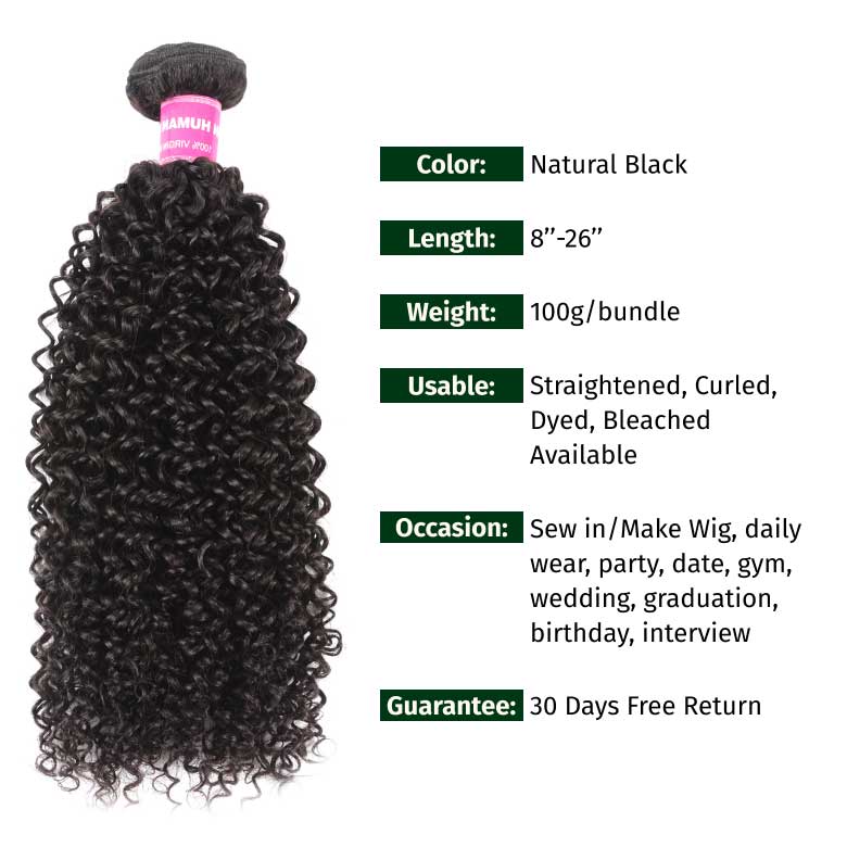 Klaiyi 3 Bundles Brazilian Kinky Curly Human Hair Weft Deals on Sale