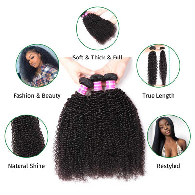 Klaiyi 3 Bundles Brazilian Kinky Curly Human Hair Weft – KLAIYI