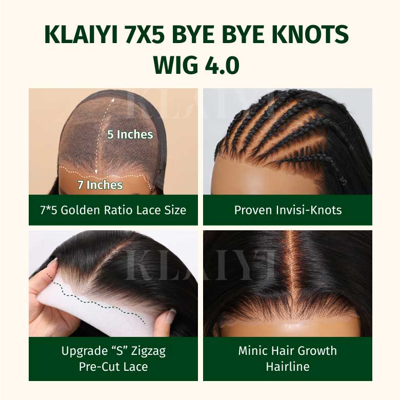 Klaiyi Reddish Brown Jerry Curly 7x5 Bye Bye Knots Human Hair Wig Put On and Go Glueless Lace Wig