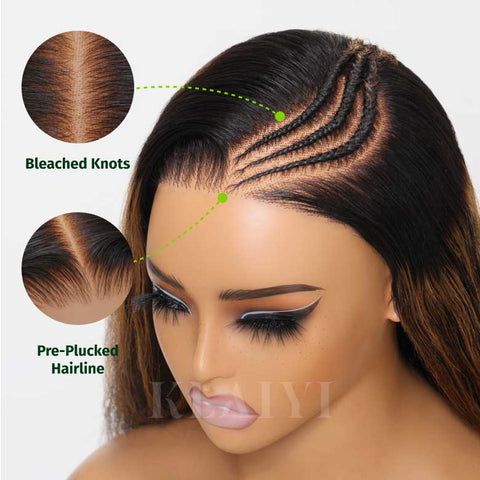 All Wigs Under $100 | Klaiyi Dark Root Brown Balayage Highlight Body Wave Lace Front Wig Flash Sale