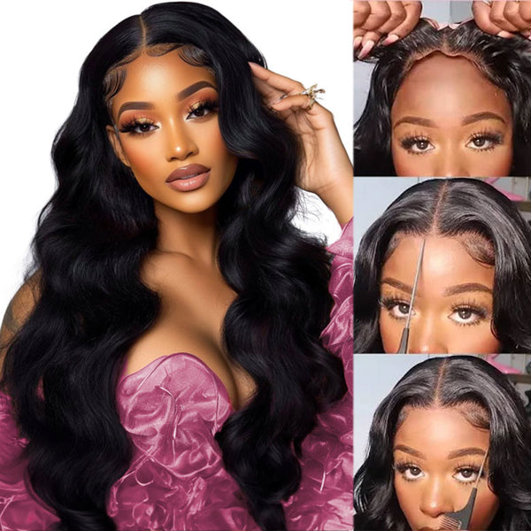 Klaiyi 7x5 Bye Bye Knots Glueless Wig  Body Wave Pre Cut Lace Wigs Flash Sale