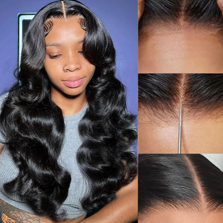 Extra 50% Off Code HALF50 | Klaiyi Pre-Cut Larger Size Lace Closure Put On and Go Wig  Body Wave Wigs