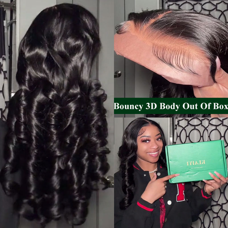 $100 OFF| Code: SAVE100 Klaiyi 13x4 Pre-Cut Lace Front Super Secure 3D Body Wave Pre-Everything Wig