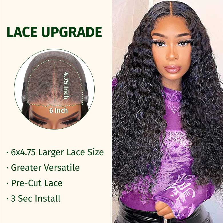 Extra 50% Off Code HALF50 | Klaiyi Water Wave Put On and Go Pre-Cut Lace Closure Wig