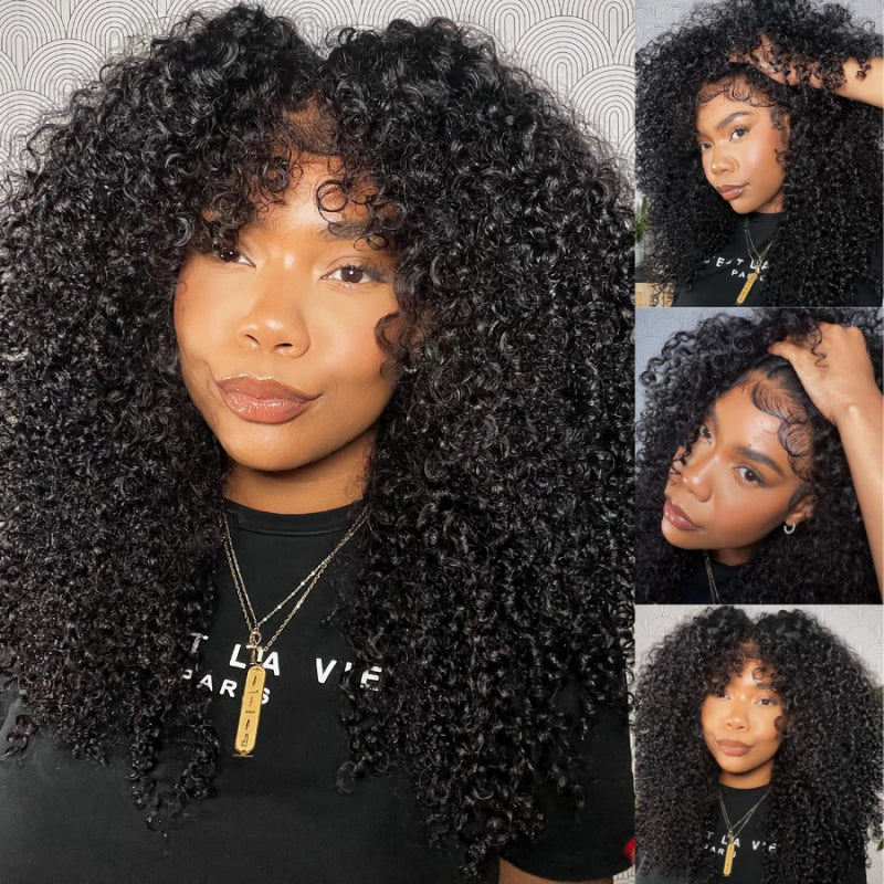 Extra 70% OFF |Klaiyi Kinky Curly 7x5 Bye Bye Knots Wigs with 4C Realistic Kinky Edge