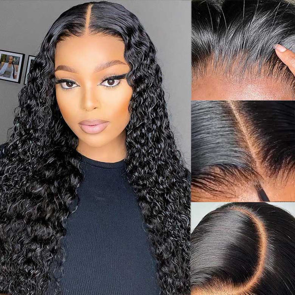 Klaiyi Water Wave 5x5 HD Blend Away™ Lace Wig 180% Glueless Wigs Melted All Skin Human Hair