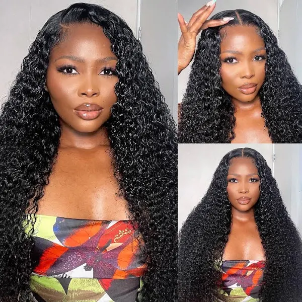 Klaiyi 180% Jerry Curly Hair 5x5 HD Lace Wig Pre-Cut Put On and Go Glueless Wig Flash Sale