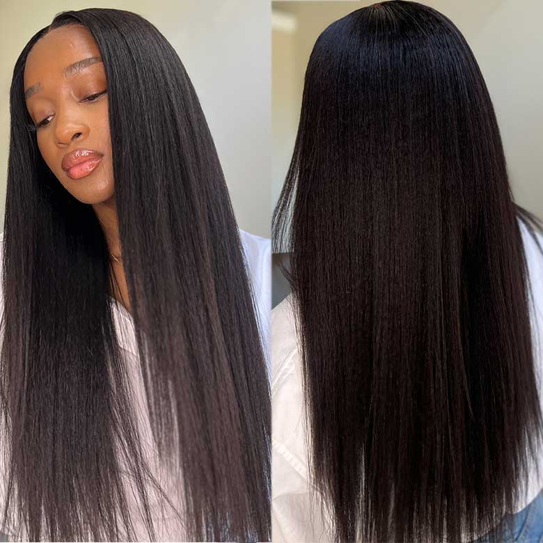 Klaiyi Yaki Straight Skin Melt 5x5 HD Blend Away™ Lace Wigs 180% Glueless Human Hair Wigs