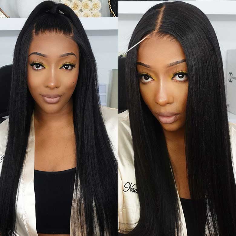 Klaiyi Yaki Straight Skin Melt 5x5 HD Blend Away™ Lace Wigs 180% Glueless Human Hair Wigs