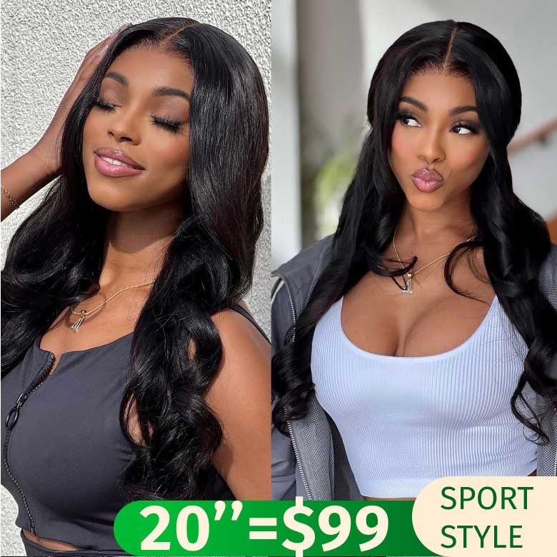 Klaiyi Yaki Straight  sporty wear go wig 7x5 Put On and Go Glueless Lace Wigs Flash Sale