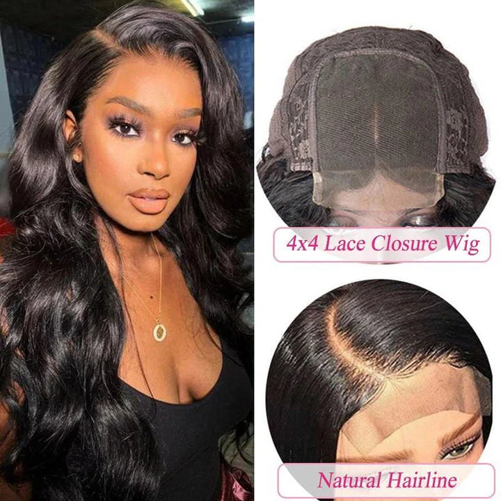 Long Length 80%OFF| Body Wave 4x4 Lace Wig Human Hair Flash Sale