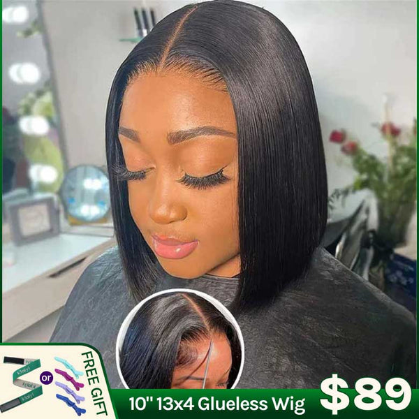 Klaiyi Put On and Go Glueless Bob Wig 13x4 Pre everything/ 7×5 Bye Bye Knots Pre-Cut Lace Closure Wig Beginner Friendly Flash Sale