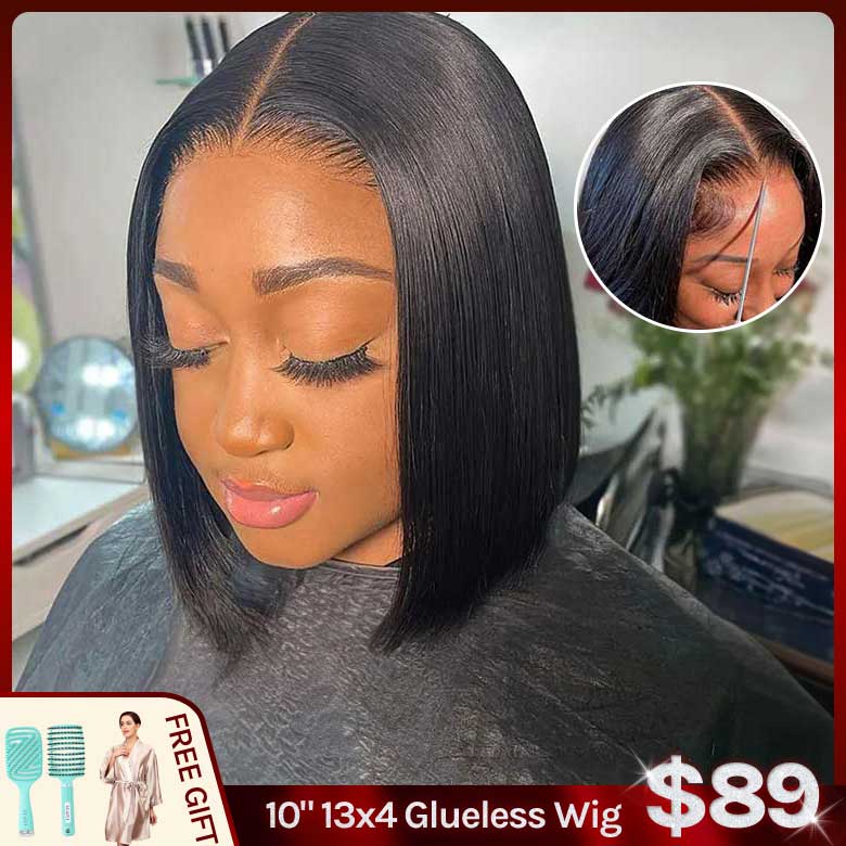 Klaiyi Put On and Go Glueless Bob Wig 13x4 Pre everything/ 7×5 Bye Bye Knots Pre-Cut Lace Closure Wig Beginner Friendly Flash Sale