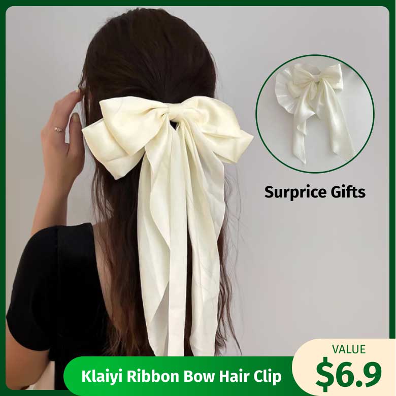 Klaiyi Surprise Gifts|Large Ribbon Bow Hair Clip High-end Feel Satin Hairpin Sweet Cute Hair Accessory Flash Sale