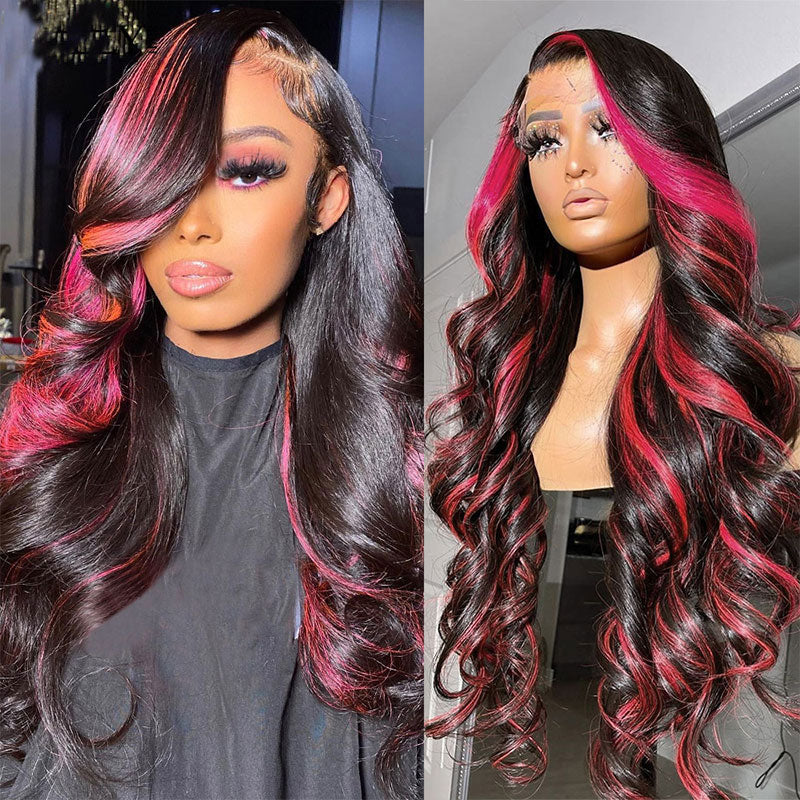 LILVANILLA - MALAYSIAN HUMAN HAIR OMBRE BURGUNDY WAVY LACE FRONT WIG -  LIL003