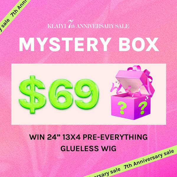 Klaiyi Mystery Box Only $69 Have Chance To Win 24" Pre-everything Wig Valued $359 Flash Sale