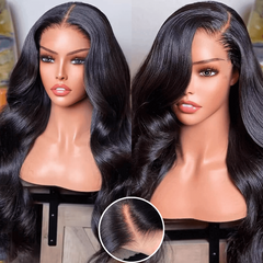 Klaiyi Pre-Cut Lace Wig Put On and Go Wig Body Wave Human Hair Wig Beginner Wig