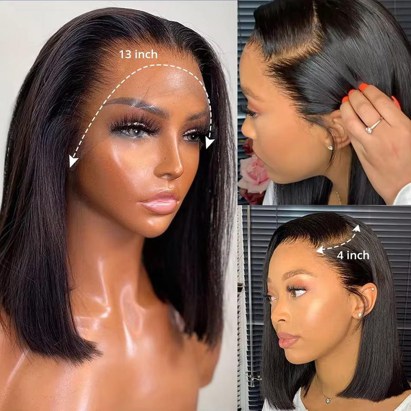 Klaiyi Put On and Go Glueless Bob Wig 13x4 Pre everything/ 7×5 Bye Bye Knots Pre-Cut Lace Closure Wig Beginner Friendly Flash Sale