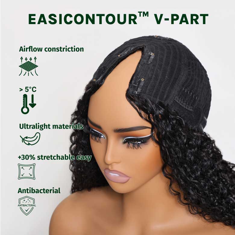 Klaiyi V Part Wig Body Wave No Leave Out Natural Real Scalp Glueless Wigs Beginner Friendly