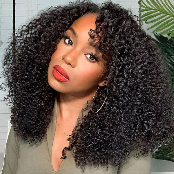 Klaiyi 4c Kinky Curly Vpart Wigs Meets Real Scalp No Leave Out Upgraded Upart Wigs