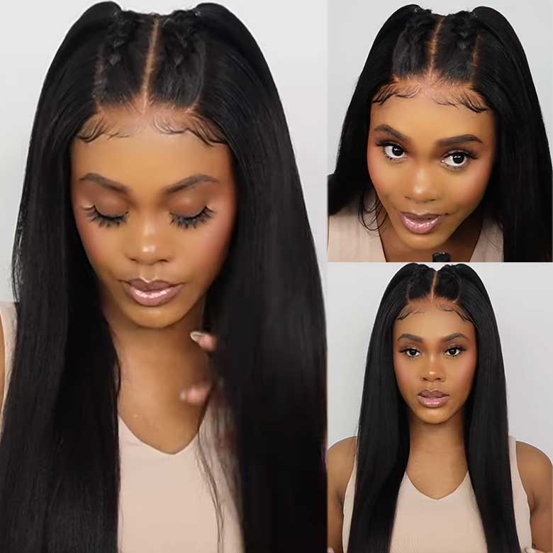 Klaiyi Yaki Straight Skin Melt 5x5 HD Blend Away™ Lace Wigs 180% Glueless Human Hair Wigs