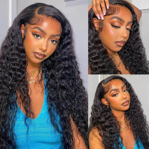 Long Length 80%OFF| Water Wave 13x4 Lace Front Wig with Baby Hair Human Hair Flash Sale