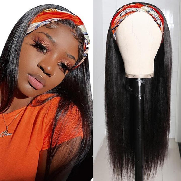 Flash Sale For No Glue & No Sew In Headband Wig 150% Density Body Wave Scarf Wigs