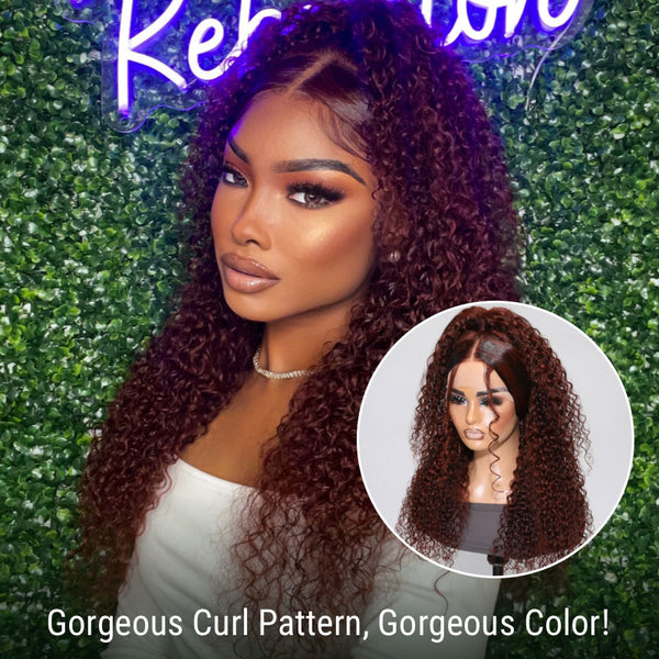 Fast Shipping| 20/24inch Pre cut Lace Reddish Brown Vibrant Color 4x4 Lace Wig Flash Sale