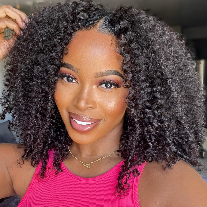 Klaiyi 4c Kinky Curly Vpart Wigs Meets Real Scalp No Leave Out Upgrade ...