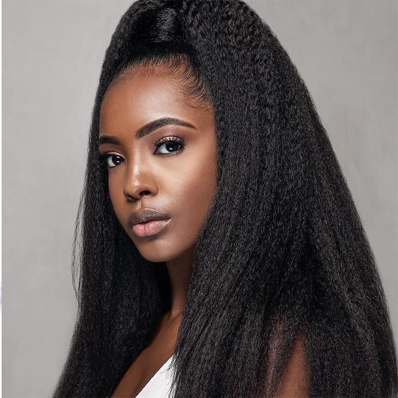 Klaiyi 3 Bundles Kinky Straight Human Hair Weft Deals on Sale 100% Human Bundles Flash Sale