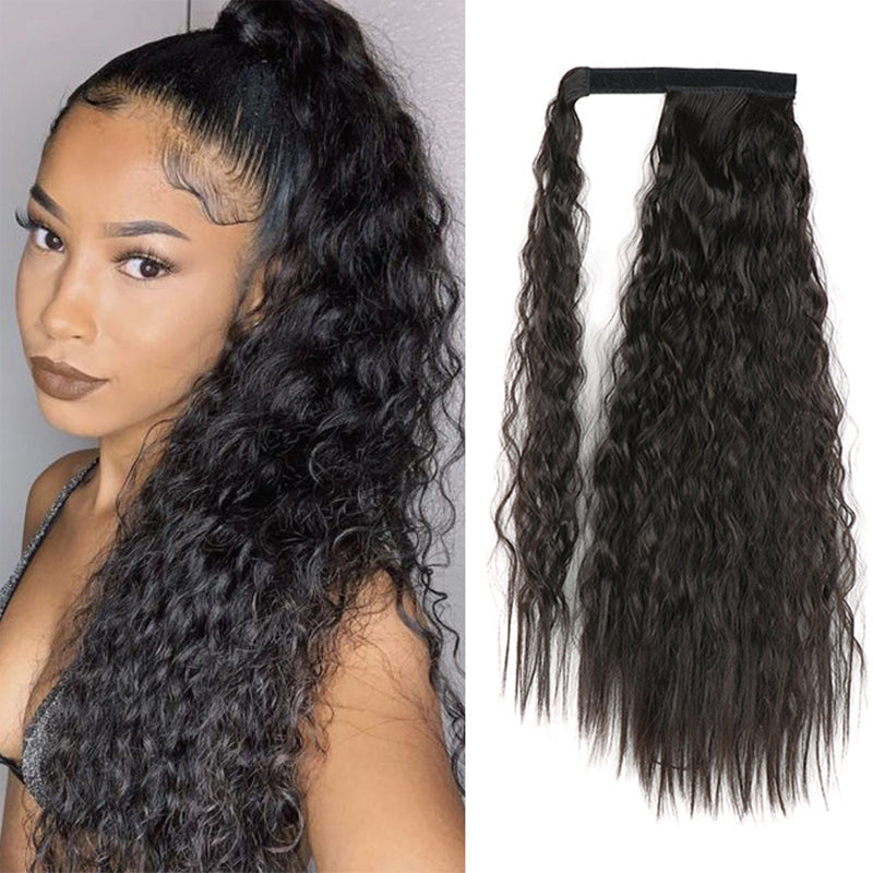 Buy 1 Get 1 Free,Code:BOGO | 4 Styles Clip in Ponytails Hair Extensions Wrap Around Kinky Curly/Jerry Curly/Body Wave/Water Wave