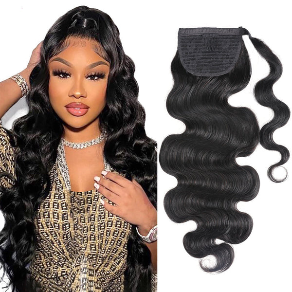 Buy 1 Get 1 Free,Code:BOGO | 4 Styles Clip in Ponytails Hair Extensions Wrap Around Kinky Curly/Jerry Curly/Body Wave/Water Wave