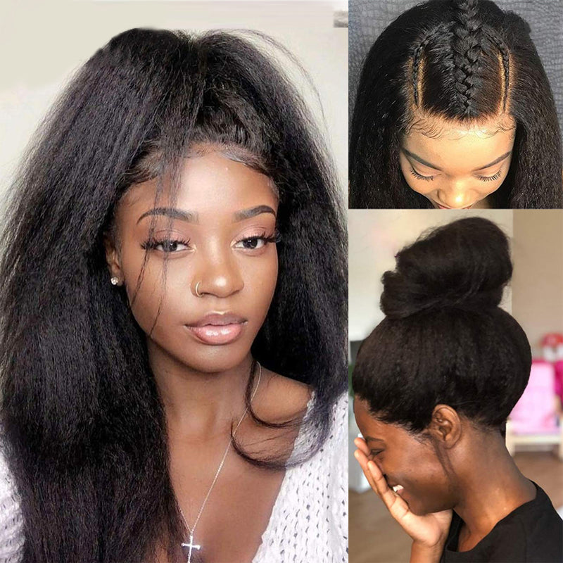 $100 OFF | Code: SAVE100 Klaiyi Kinky Straight Lace Front Wig