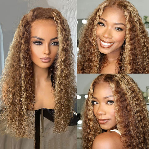 Klaiyi Ombre Highlight Lace Front Wig Body Wave Or Jerry Curl Natural Density 70% Off Flash Sale