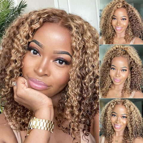 Klaiyi Ombre Highlight Lace Front Wig Body Wave Or Jerry Curl Natural Density 70% Off Flash Sale